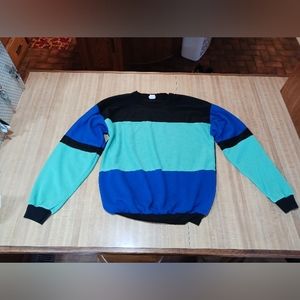 Vintage Probe XL Sweater Black Blue Green
